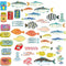 40 fish holographic stickers