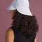 back view of model wearing fog grey tulip bucket hat
