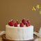 set of 10 strawberry shapes birthday candles on cake
