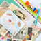 up close of mini vintage mystery collage kit