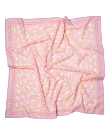 pink 34 in. x 34 in. bandana with all over horse print