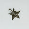 top view of silver star hair clip