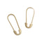 gold safety pin hoop earrings