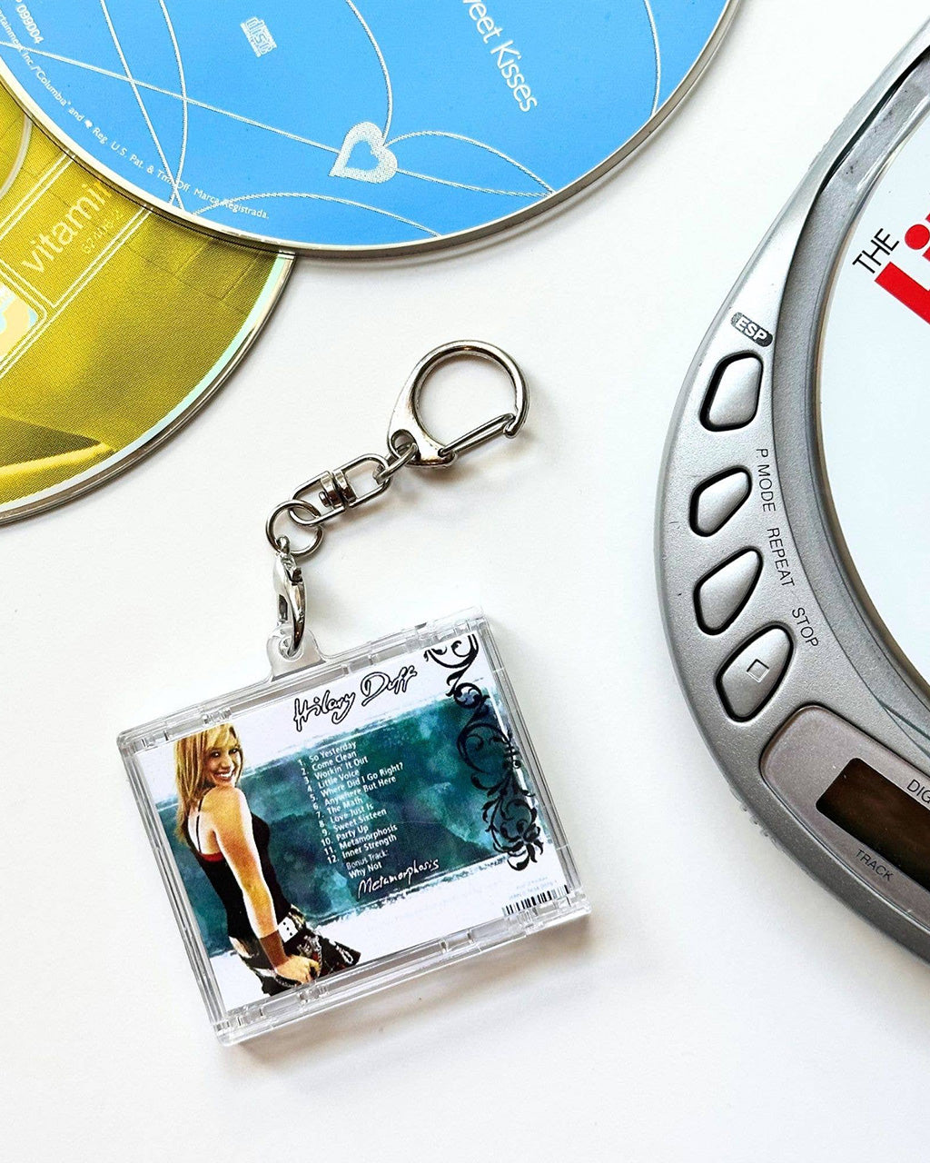 so yesterday mini dress Hit Clips' CD Case Keychain - Hilary Duff Cut in a breezy Strapless Light Blue Long Size:Small (3/4) pair:jaq-asymmetrical-sling-heel-black