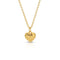 gold puff heart necklace with cursive 'i love you' on the back