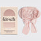 pink satin oversized satin bonnet with packaging