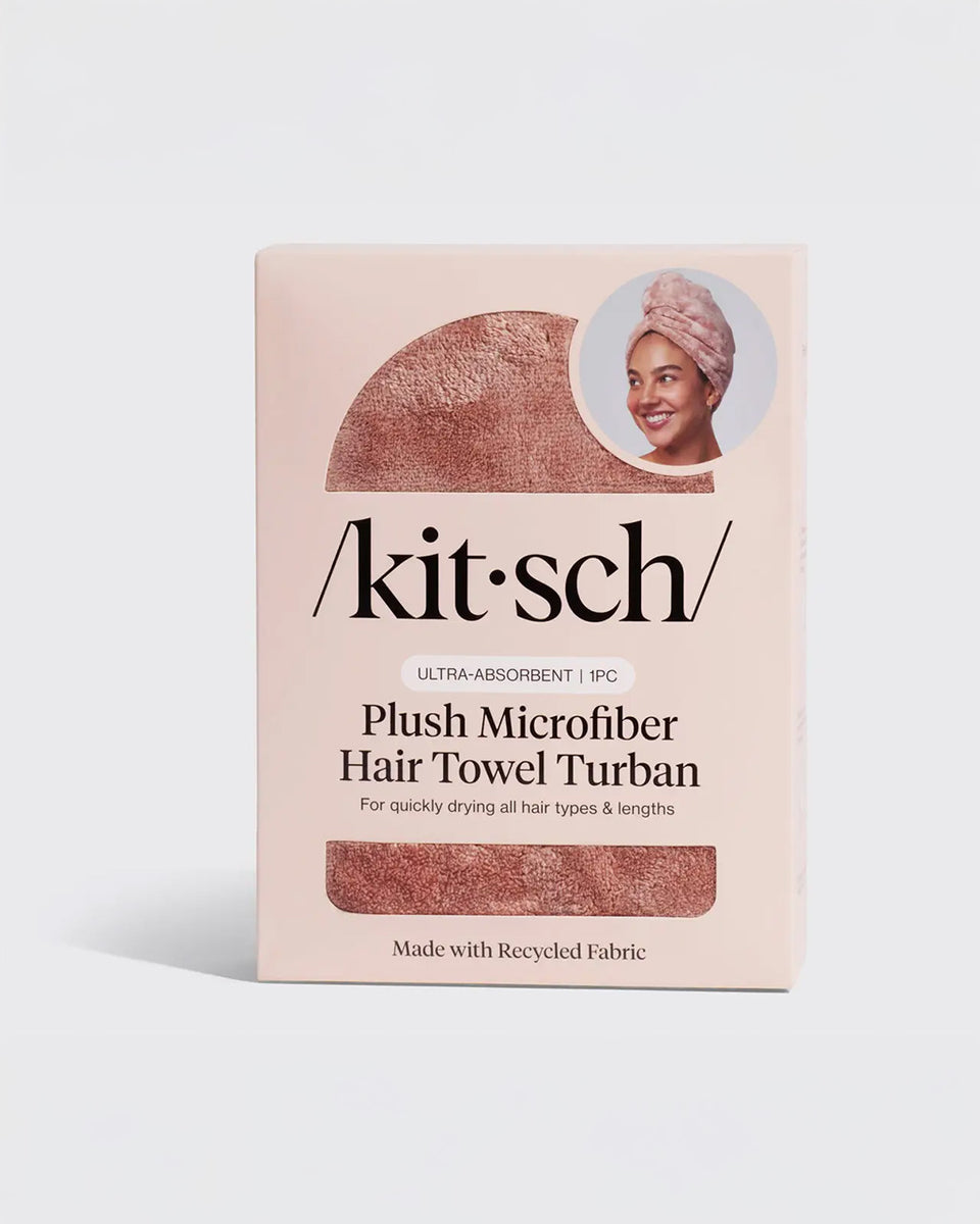 2 Serviettes Turban En Microfibre - Douces, Absorbantes, 400 G/m² - Pour Cheveux Après Douche, Sport, Plage - Couleur Brun Clair, 62x22 Cm