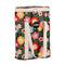 black wine cooler with colorful mod floral print and white straps