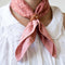rose pink 22 in. x 22 in. square bandana with burgundy floral print with knot in the front