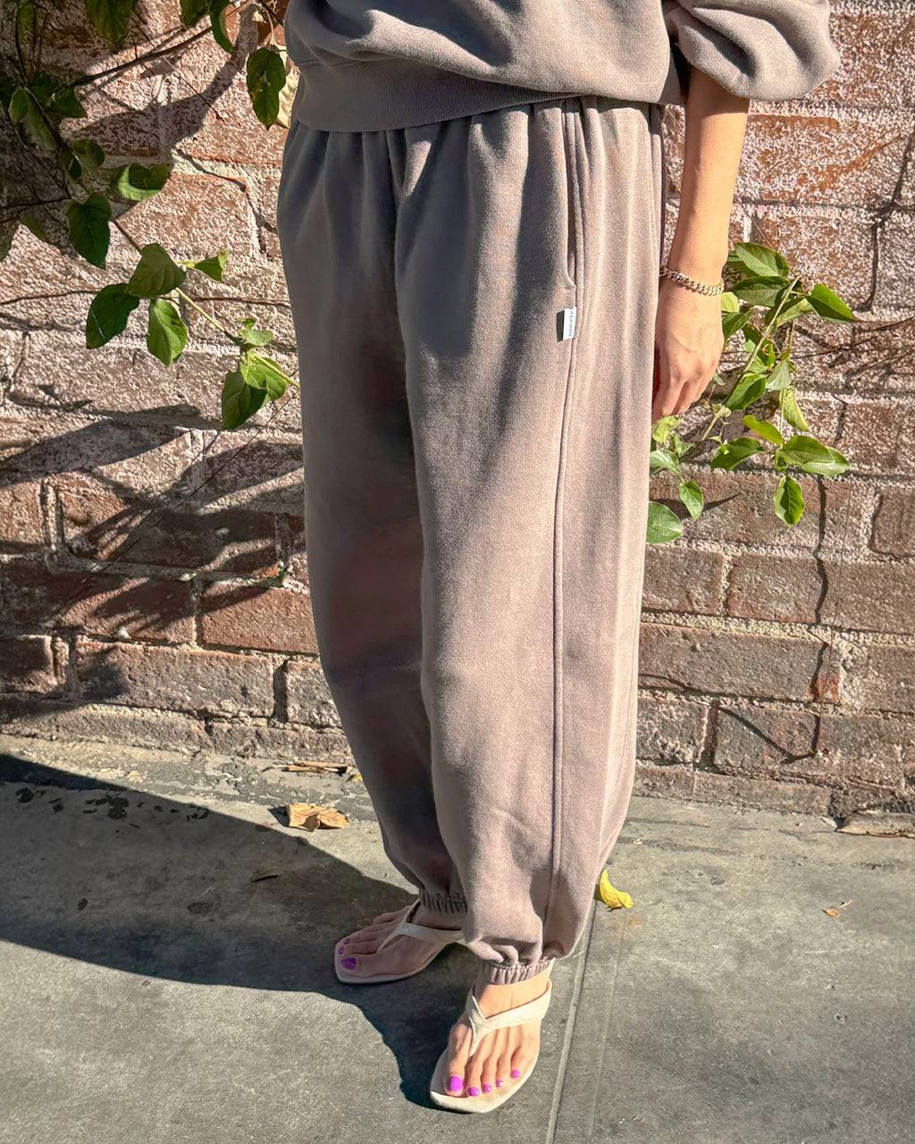 French Terry Balloon Pants - Mushroom – ban.do