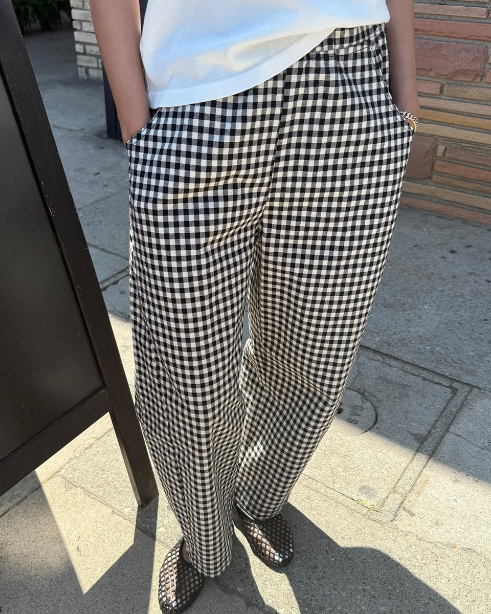 パンツ TSTS / GINGHAM PRINT SWEAT PANTS / BLACK TSTS】GINGHAM PRINT SWEAT PANTS | puzzle