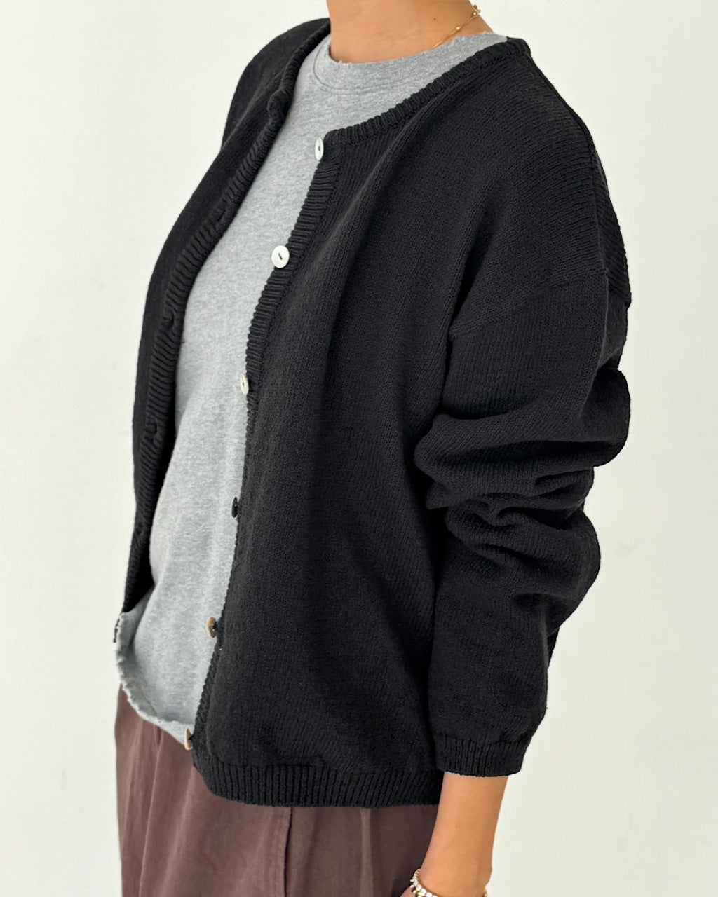 Cotton Leila Cardigan - Black – ban.do