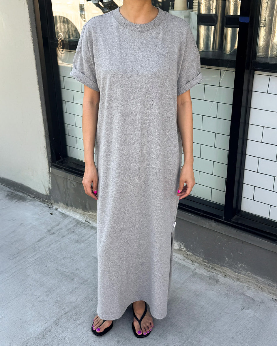 heather grey dress Her | Long Tee Shirt Dress | Le Bon Shoppe Side seams set forwrad x-sibling-handle:montreal-sleeved-dress-raspberry-pink Size:5
