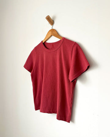crayon red premium cotton jersey cropped tee