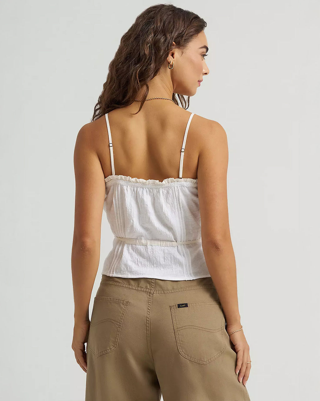 Lace Trim Cami Top - Bright White – ban.do