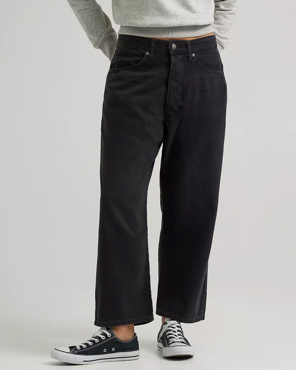 Loose Crop Button-Fly Jean - Dark Memory – ban.do