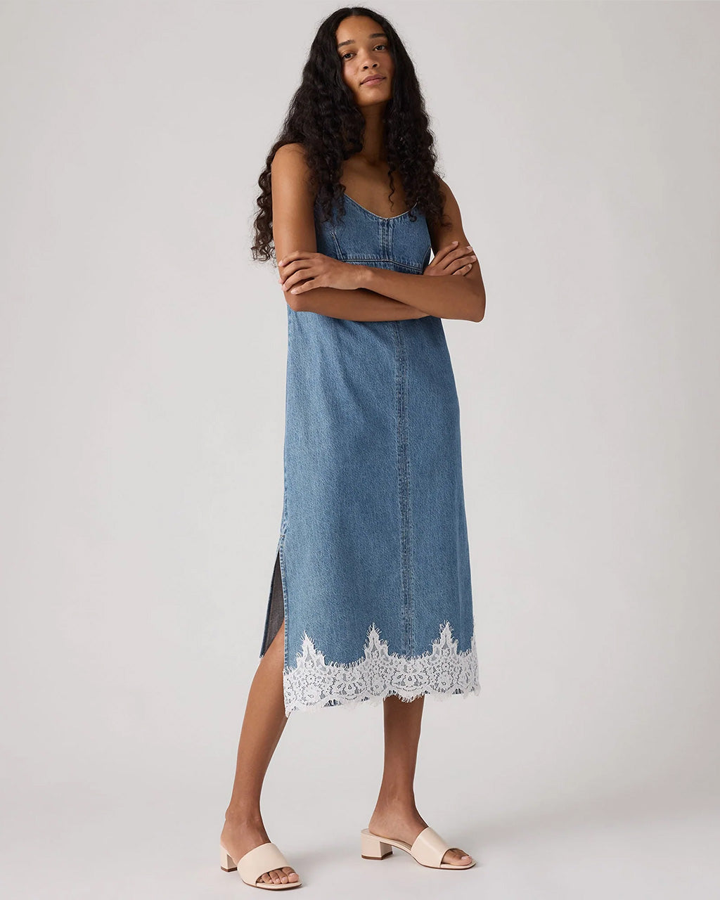 Levi's Women's 90s Denim Slip Dress - Blue - Size S