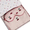 gift box with light pink mulberry silk eye mask with embroidered all over cherry print and pink pillowcase with dainty embroidered cherries on the center