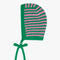 pink and green thin striped bonnet