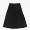 black twill midi skirt with wavey hem detail