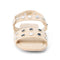 top view of natural suede slingback sandals with silver circle stud accents