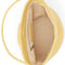 cream interior of pale yellow leather bucket bag