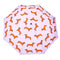 opened lilac duckhead umbrella with all over dachshund print