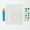 un-painted la foelia paint by numbers kit with pots of paint and 5 paintbrushes