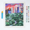 painted spring in the park paint by numbers kits with colorful central park scene, 5 paint brushes and pots of paint