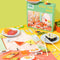 colorful sushi table 1000 piece puzzle on a yellow background