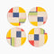 set of 4 colorful color block coasters
