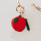 apple zipped bag charm with clip on purse