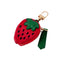 strawberry zipped bag charm with clip