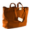 side view of terracotta cotton tote bag