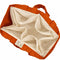 interior 6-pockets of terracotta cotton tote bag