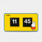 front view of yellow and blue miffy flip clock