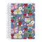 printed denim sticker book with colorful stickers and applique