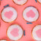 pink heart cross-stitch french barrette with brown embroidery hoop and iridescent base