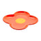 sideview of retro red flower shaped ceramic plate
