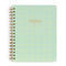 green grid notebook with gold foil 'professional procrastinator' across the front
