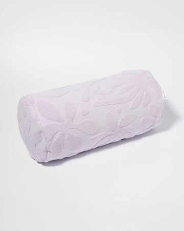 lavender textured floral inflatable beach pillow