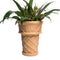 giant plastic ice cream cone planter with plant inside