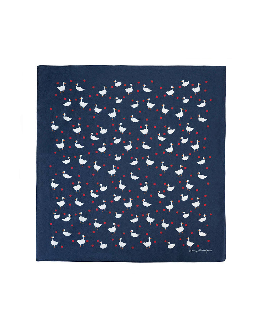 navy bandana with all over goose and apple print