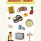 packaged two sticker sheets with fun 'grandma's house' designs