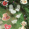 ladybug, vintage mug, straw sunhat, red gingham heart and goose sticker