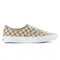 side view of brown and tan checkered authentic sneaker