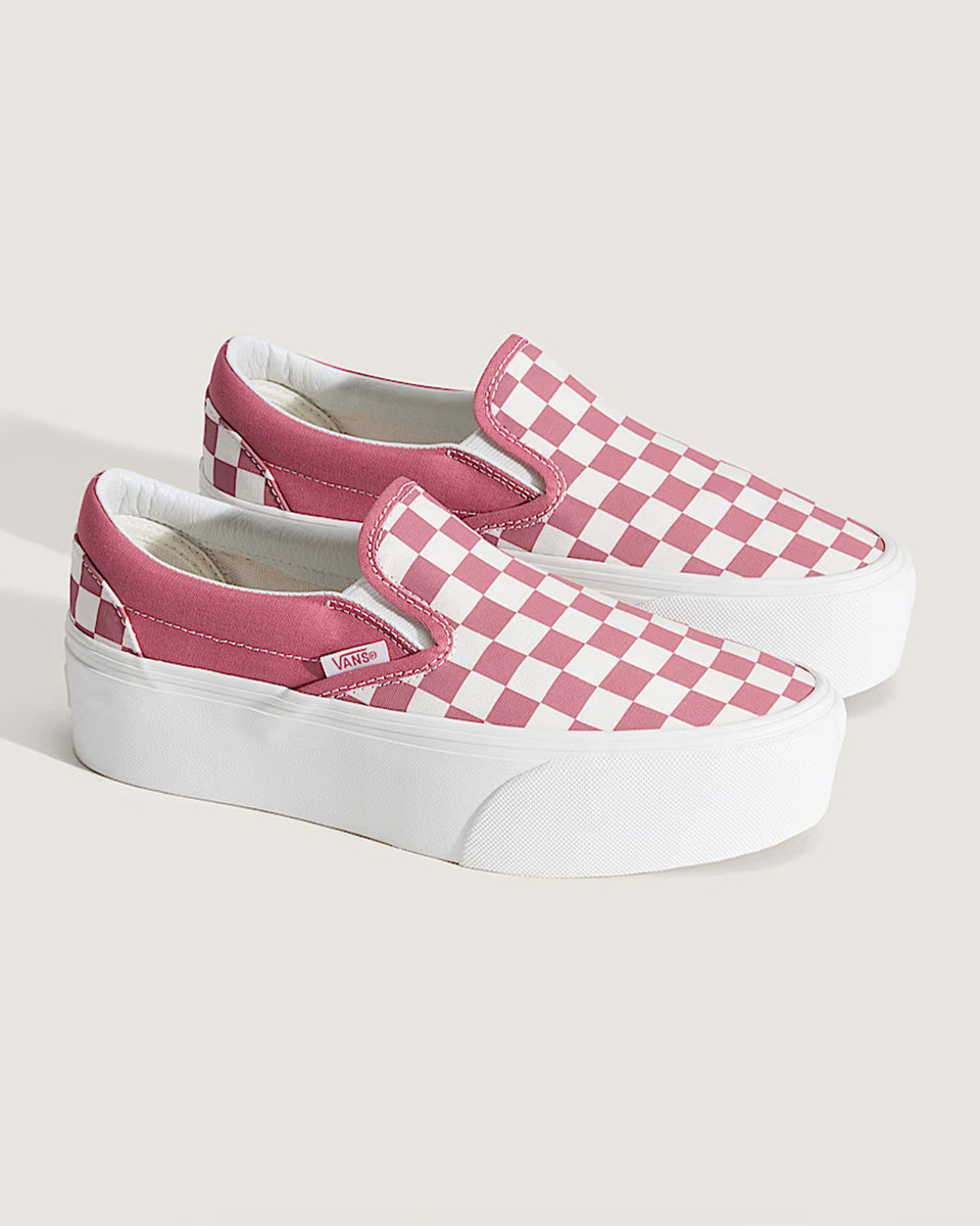 Vans Slip On Red Checkerboard Vans Platform Customs Red