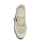 top view of marshmallow mesh mary jane shoe with brass buckle