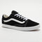vans black lowpro sneaker with white iconic stripe