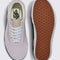 top and bottom view of lavender old skool sneaker with tan trim